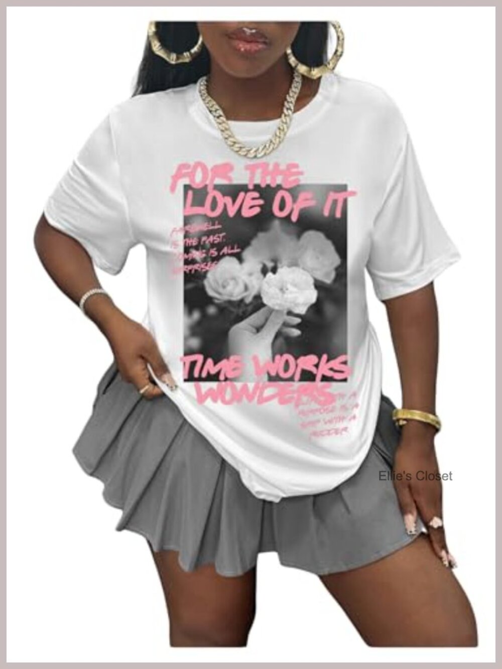 Women's Graphic Tee Letter Print Drop Shoulder Short Sleeve